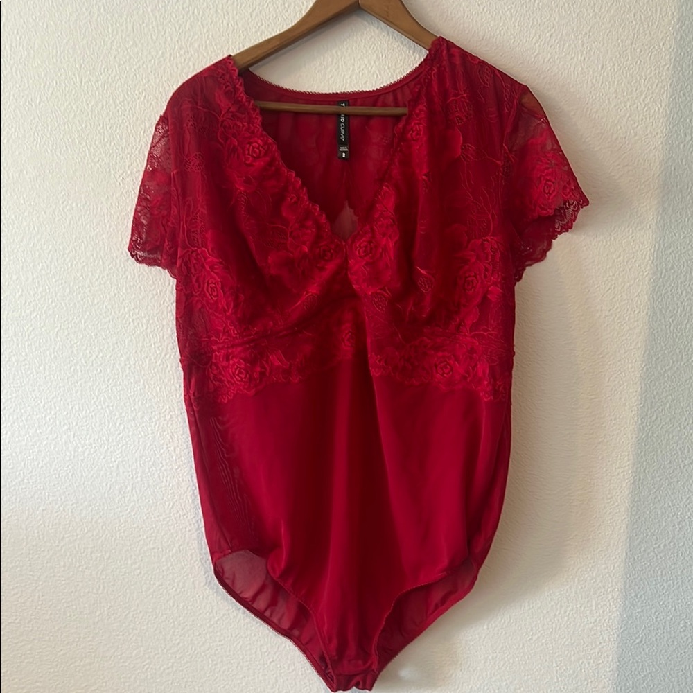 Torrid Red Lace Bodysuit
